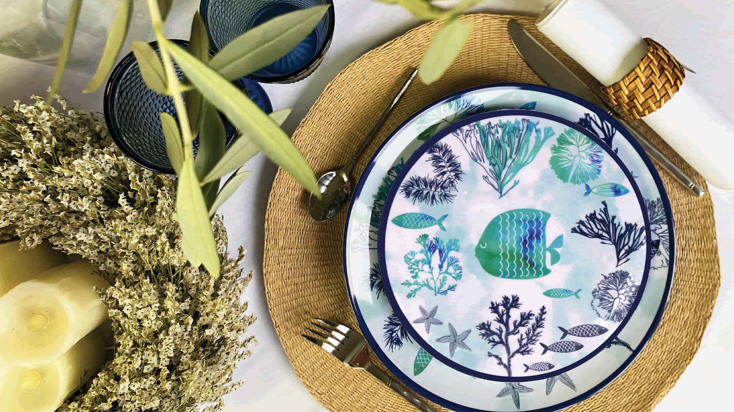 Grandes assiettes en mélamine