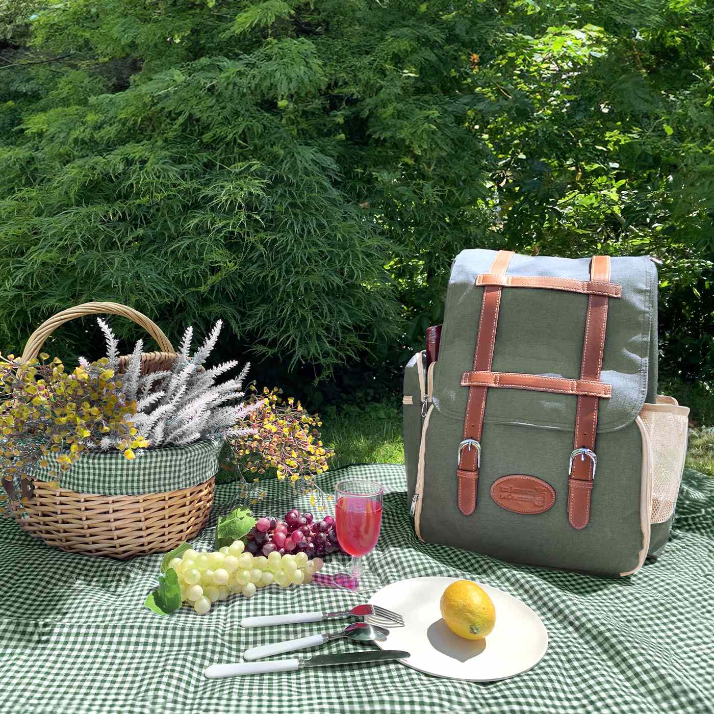 Sac à dos pique-nique Vert Kaki - 4 personnes