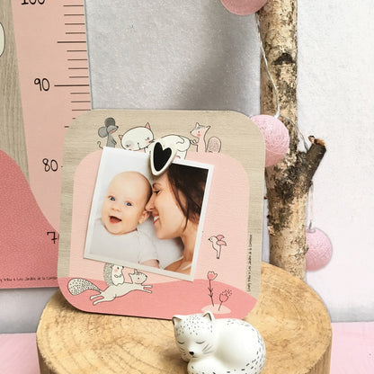 Cadre-Photo bébé avec magnet en bois - Cadeau bébé / enfant