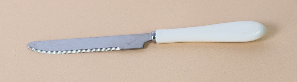 Couteau épais, manche blanc en mélamine