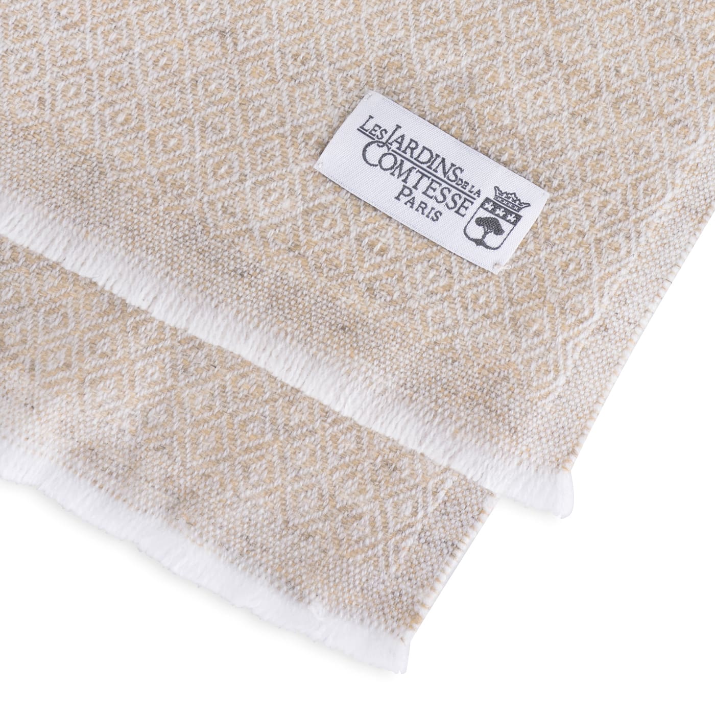 Echarpe cachemire et laine Homme & Femme 40 x 190 cm - Camel motif Diamant