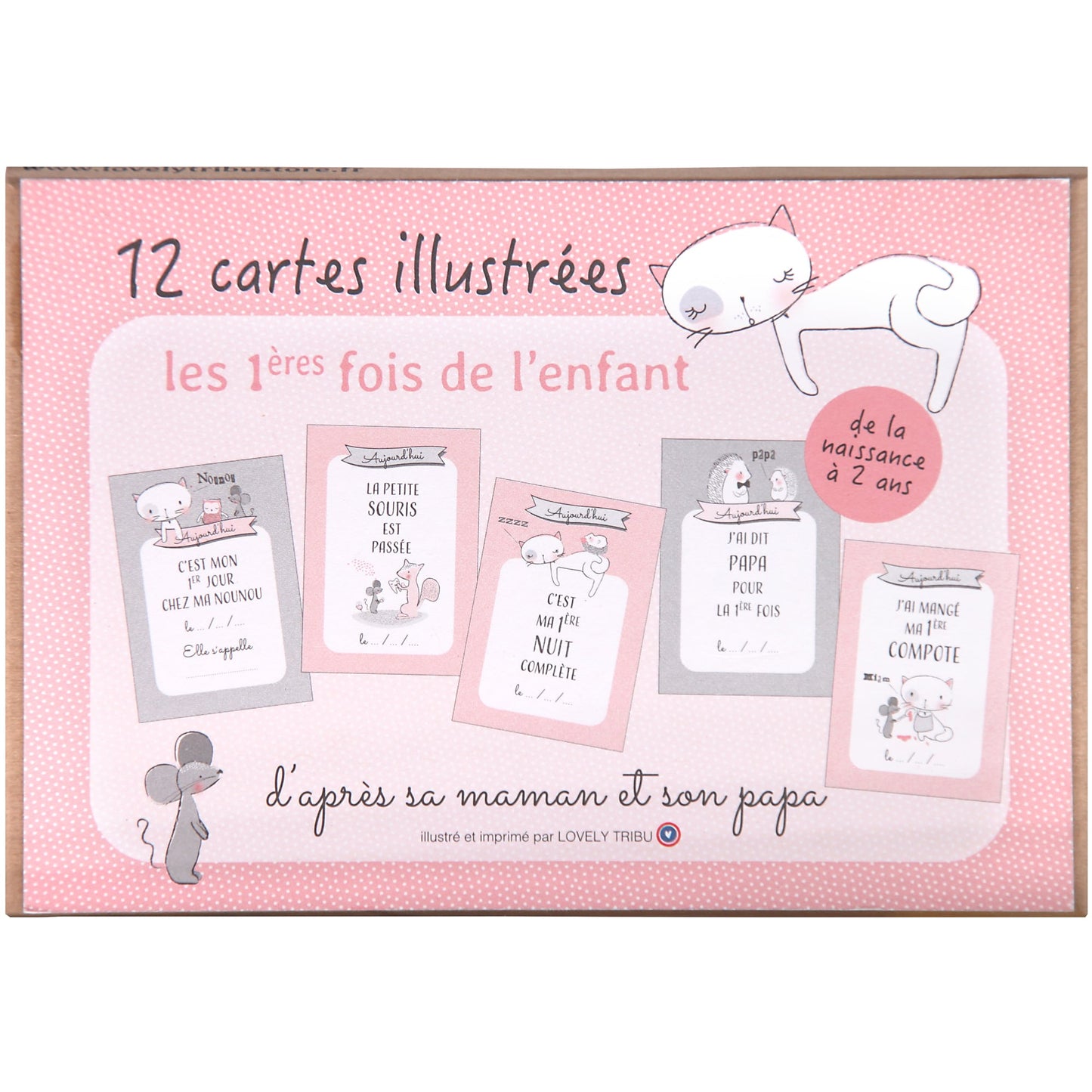 Cartes étapes illustrées "les premières fois de bébé"