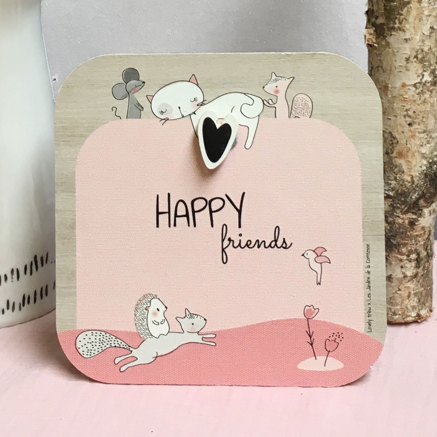 Cadre-Photo bébé avec magnet en bois - Cadeau bébé / enfant