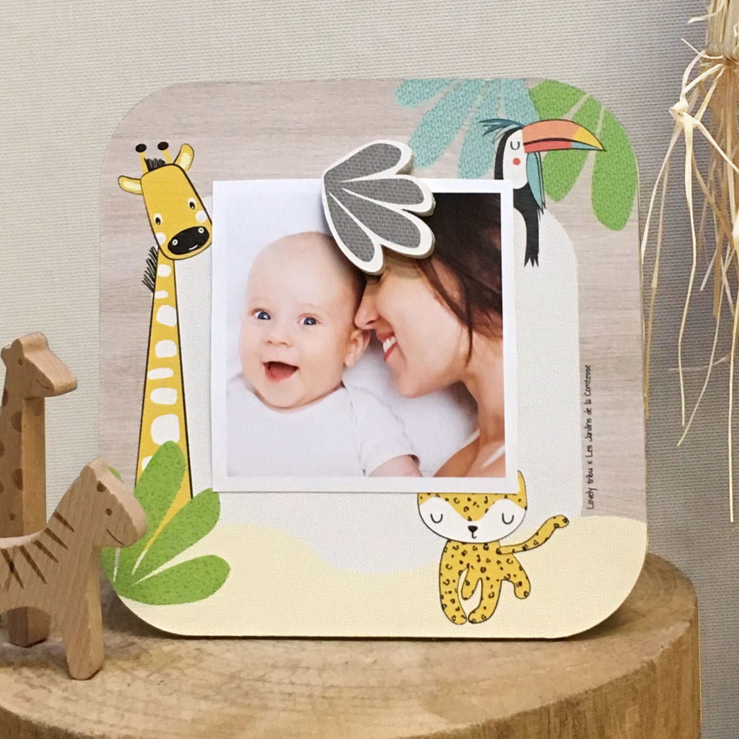 Cadre-Photo avec magnet en bois pour la chambre de bébé - Cadeau bébé / enfant