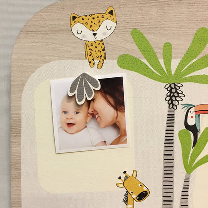 Grand Pêle-Mêle en bois avec magnet - décoration murale - Cadeau bébé / enfant
