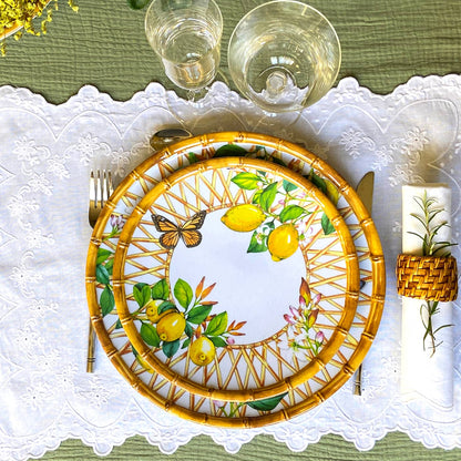 Grande assiette plate en mélamine citron - Ø 28 cm