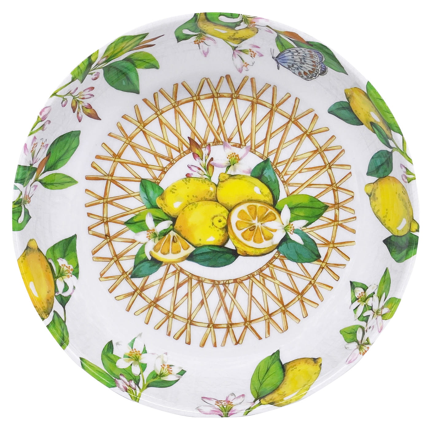 Assiette creuse en mélamine citron - Ø 20 cm