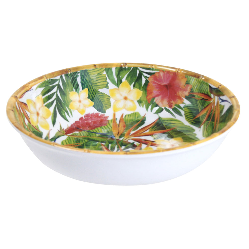 Grande assiette creuse en mélamine fleurs - 23 cm