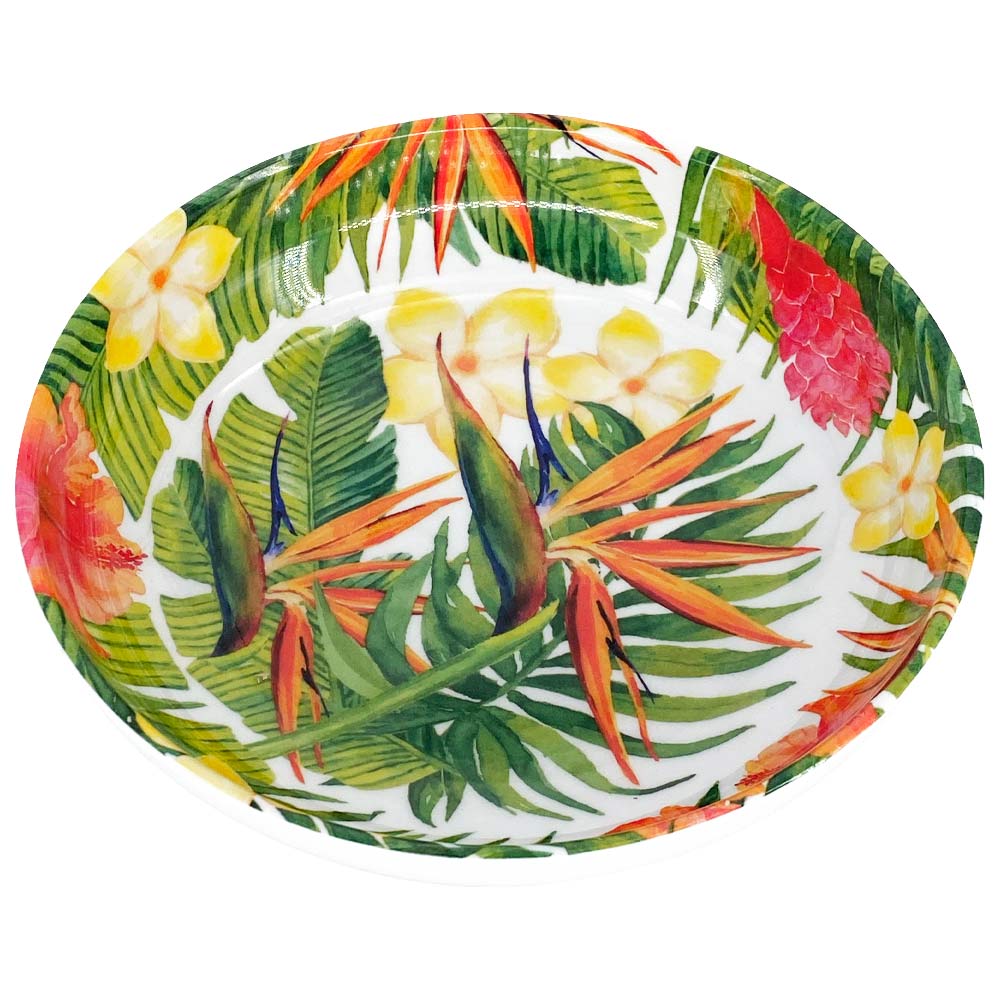 Assiette creuse en mélamine fleurs - 20 cm