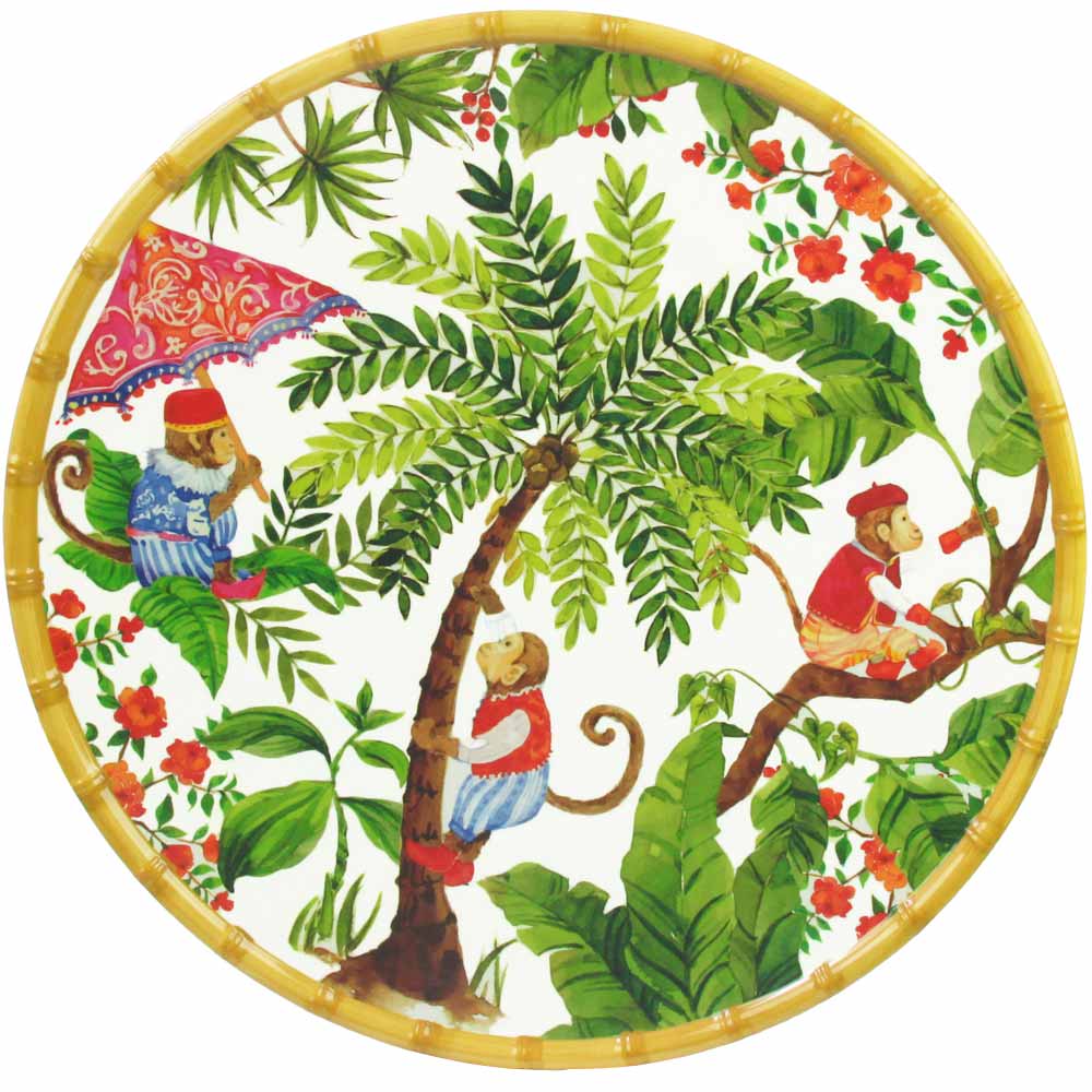 Plat Rond MelARTmine Fleurs Exotiques 35,5 Cm - Vaisselle Quasi-Incassable Les Jardins De La Comtesse