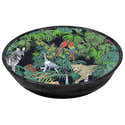 Service De 18 Assiettes En Porcelaine - 6 Assiettes Plates (27 Cm), 6 Creuses (20 Cm), 6 à Dessert (19 Cm) - Design Graphique Noir, Pour 6 Personnes - 10