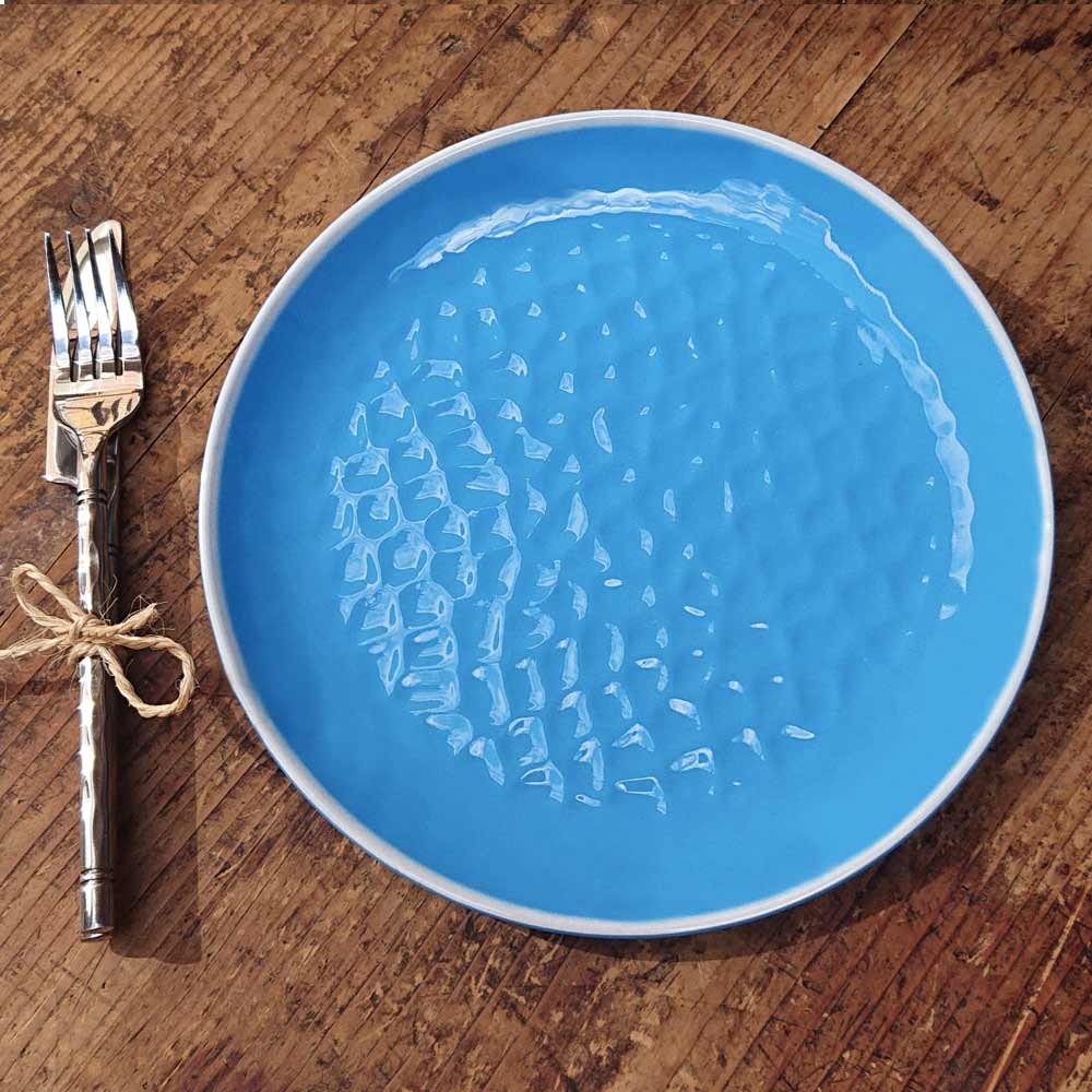 2 Assiettes à dessert en mélamine - Bleue - 2 pièces
