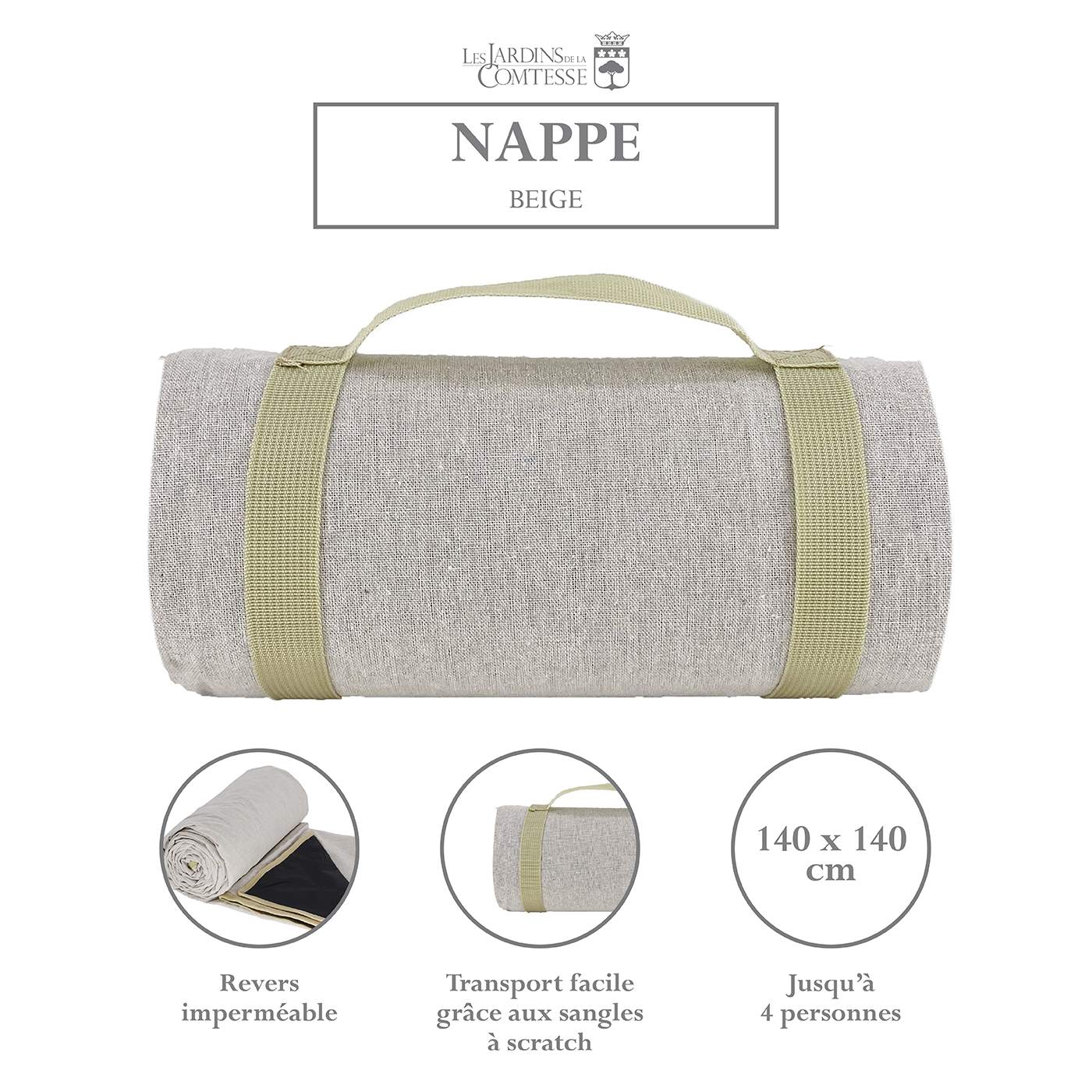 Nappe pique-nique beige