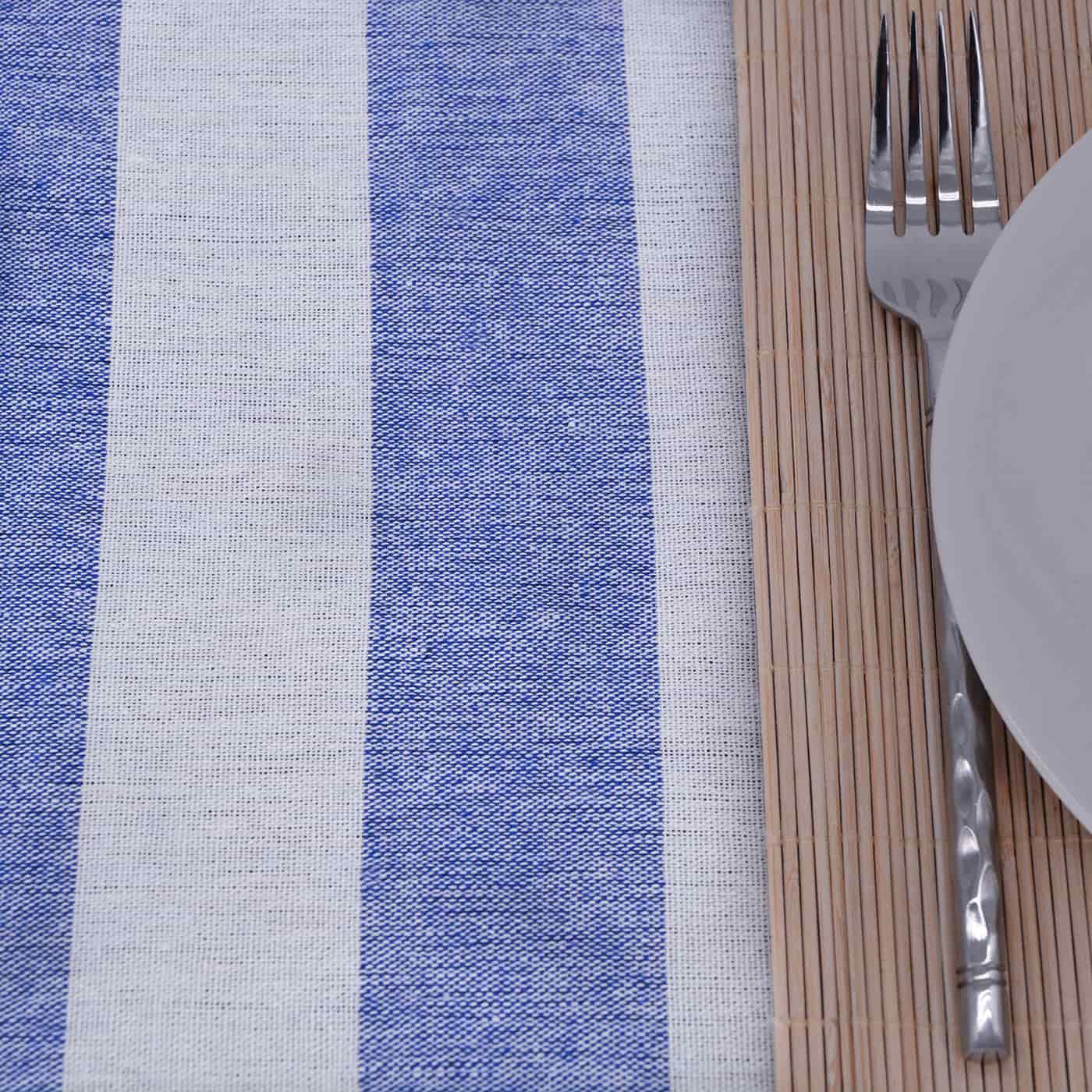 Nappe pique-nique Bleu Ciel et Blanc à revers imperméable