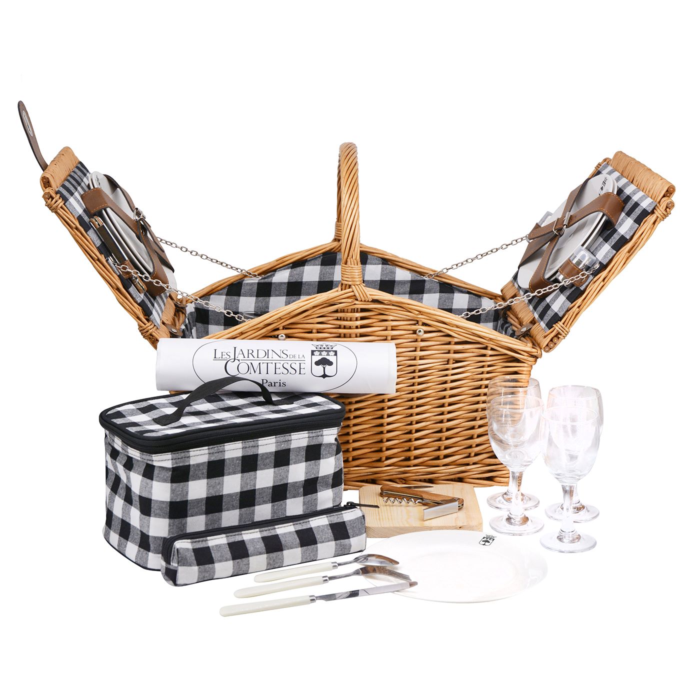 Panier pique-nique en osier Montaigne - 4 personnes