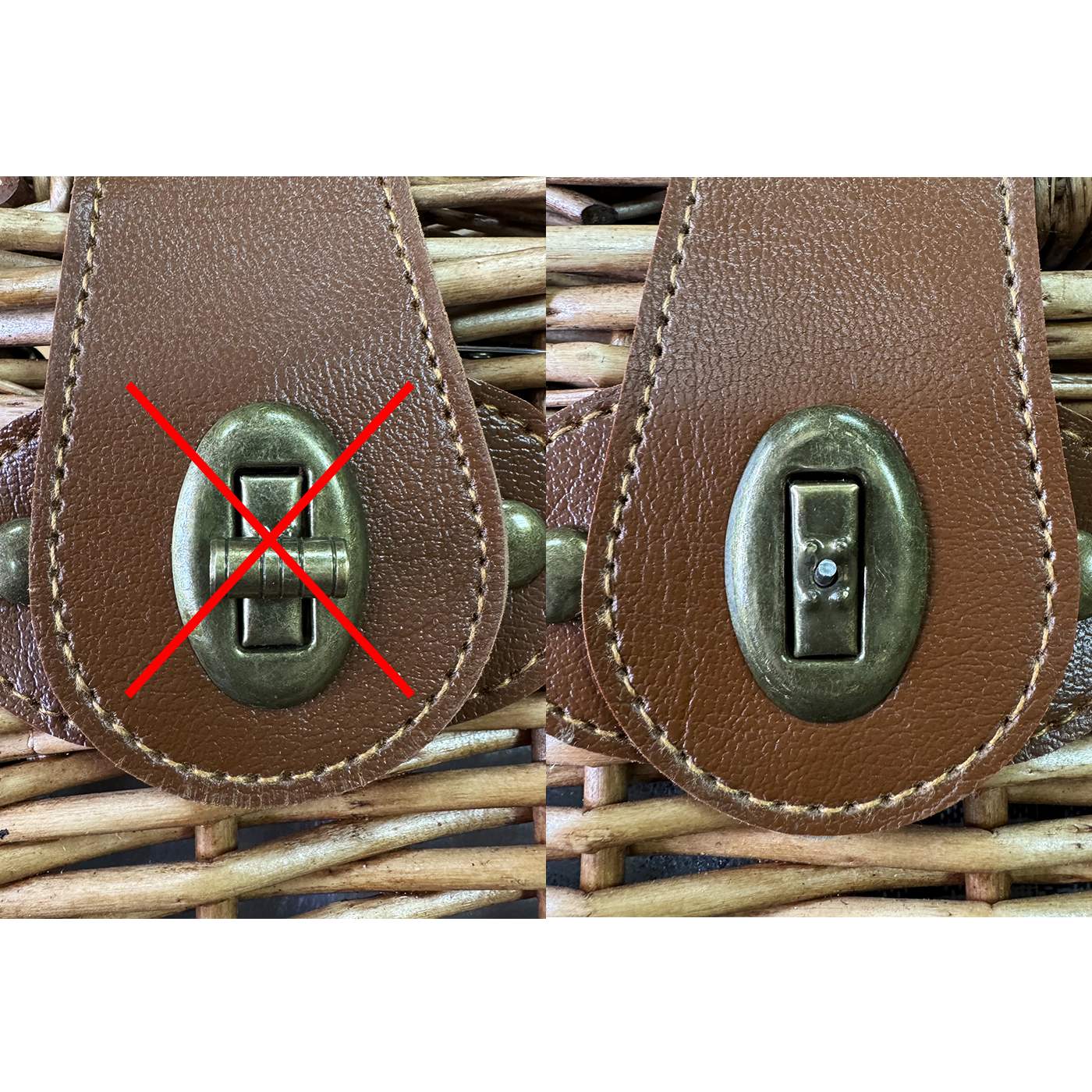 Panier pique-nique en osier - Vichy rouge - 4 personnes - CBA