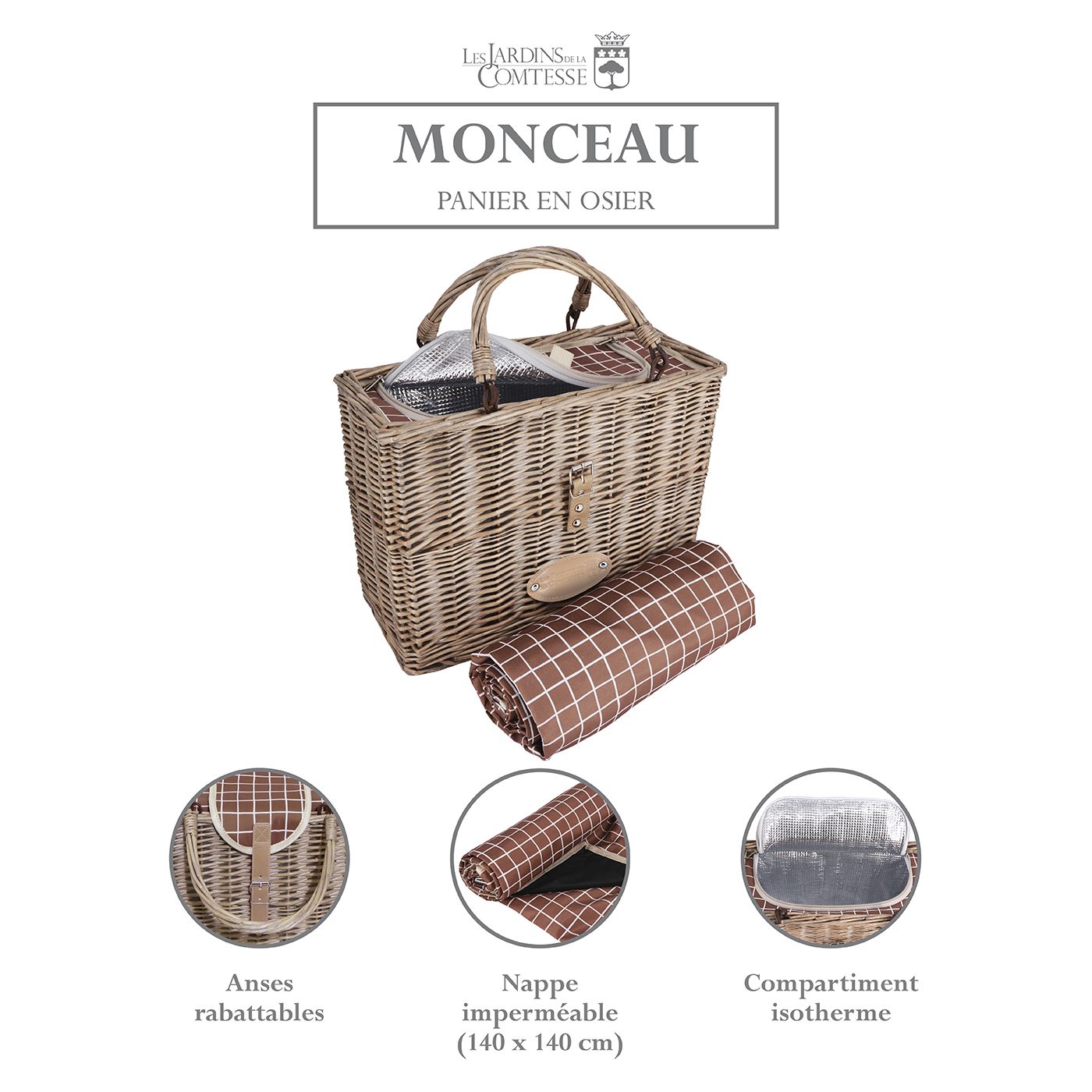 Panier isotherme en osier Monceau