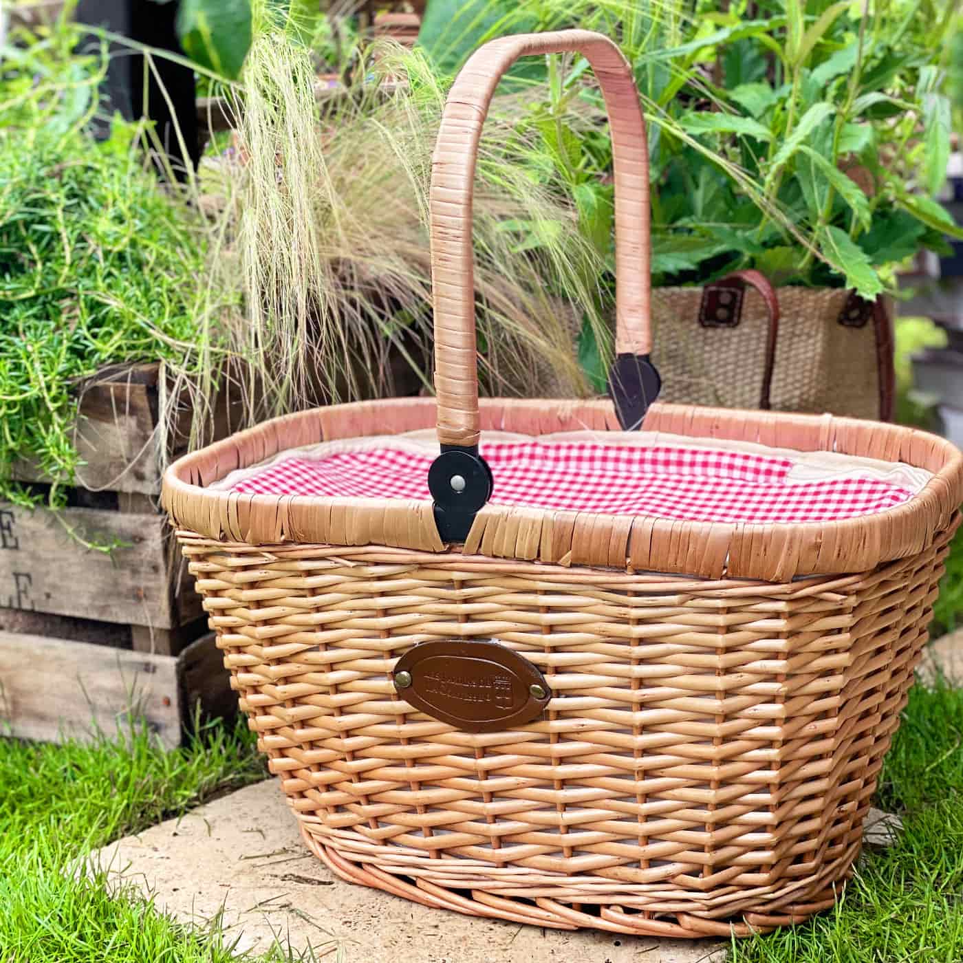 Panier isotherme vichy rouge