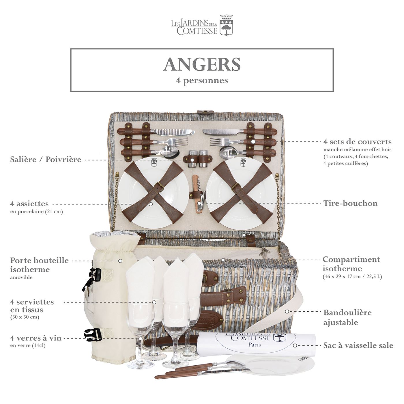 Panier pique-nique Angers - 4 personnes
