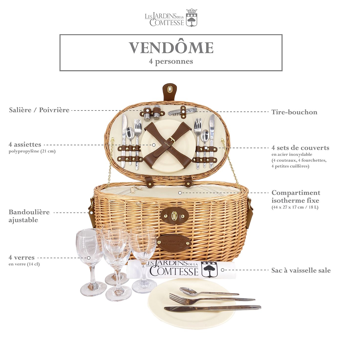 Panier pique-nique Vendôme - 4 personnes