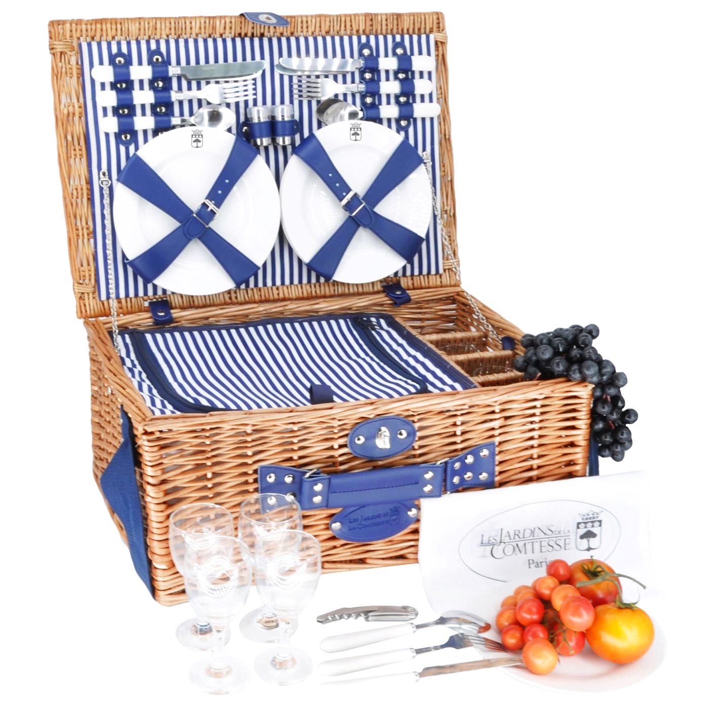 Panier pique-nique en osier Fontainebleau - 4 personnes