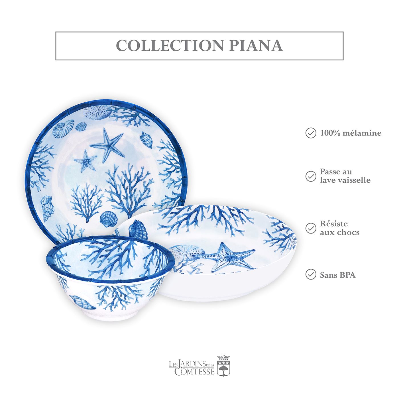 Assiette creuse en mélamine corail - Ø 20 cm