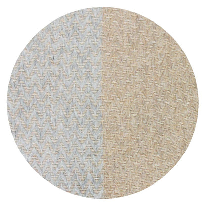 Plaid cachemire et laine à bandes Gris Argenté / Camel - Petits chevrons - 130 x 230 cm