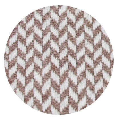 Plaid cachemire et laine petits chevrons Marron Glacé - 130 x 230 cm