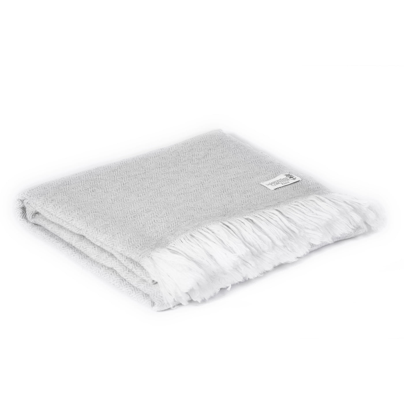 Plaid cachemire et laine Gris Argenté - Motif diamant - 130 x 230 cm
