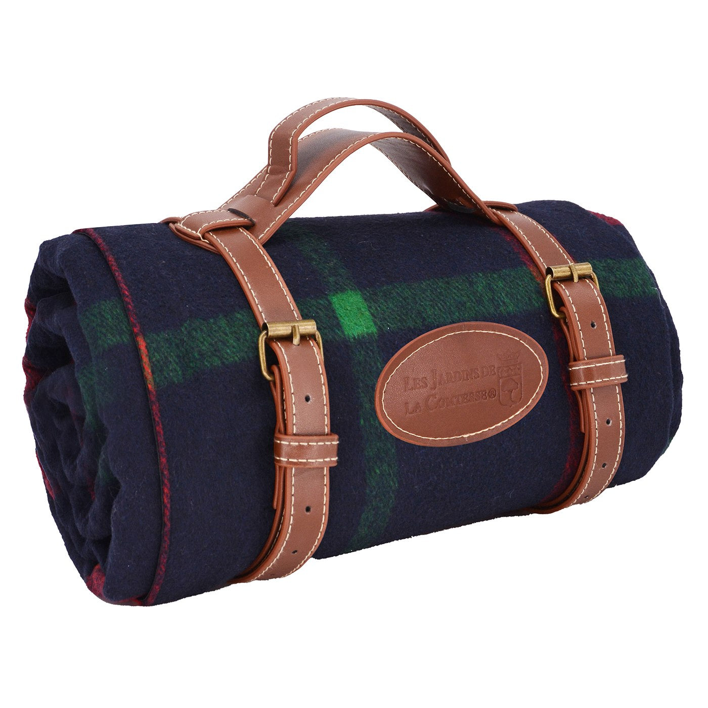 Couverture pique-nique imperméable tartan écossais bleu nuit