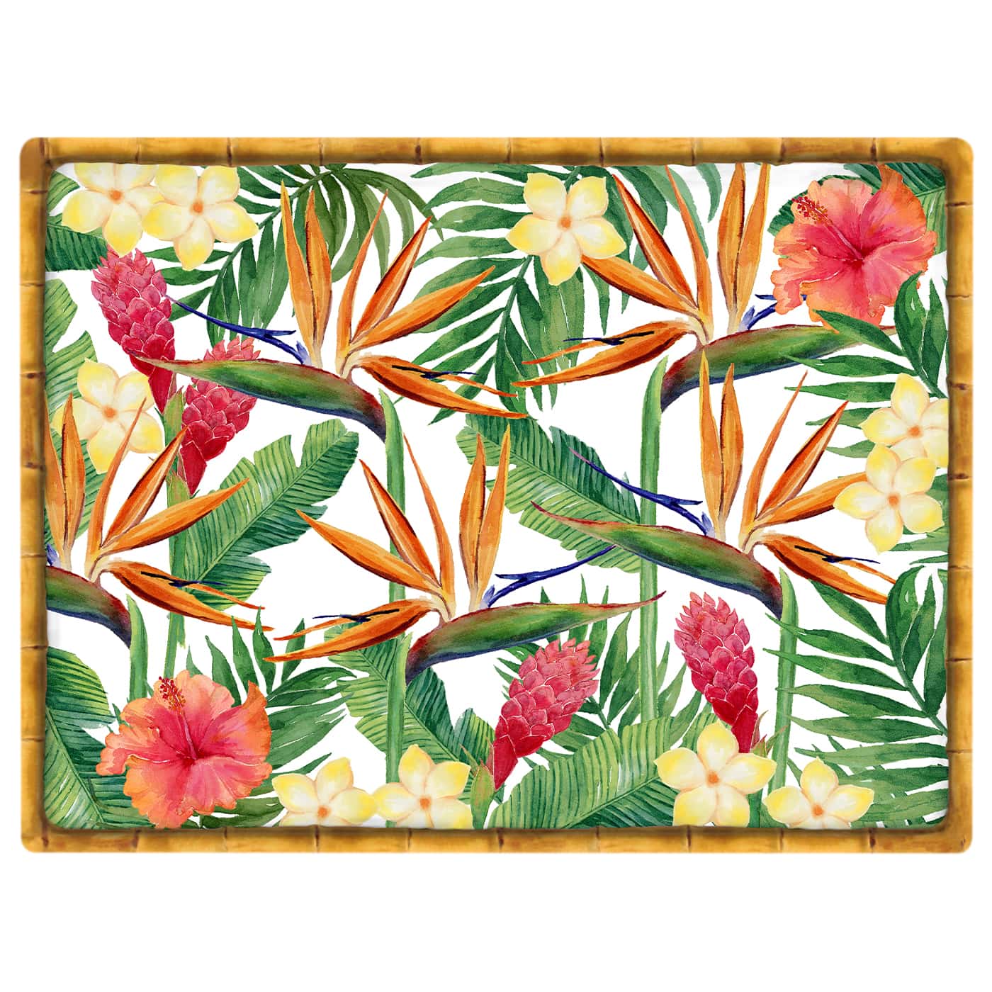 Set de table rectangulaire (40 x 30 cm) fleurs - Lot de 6