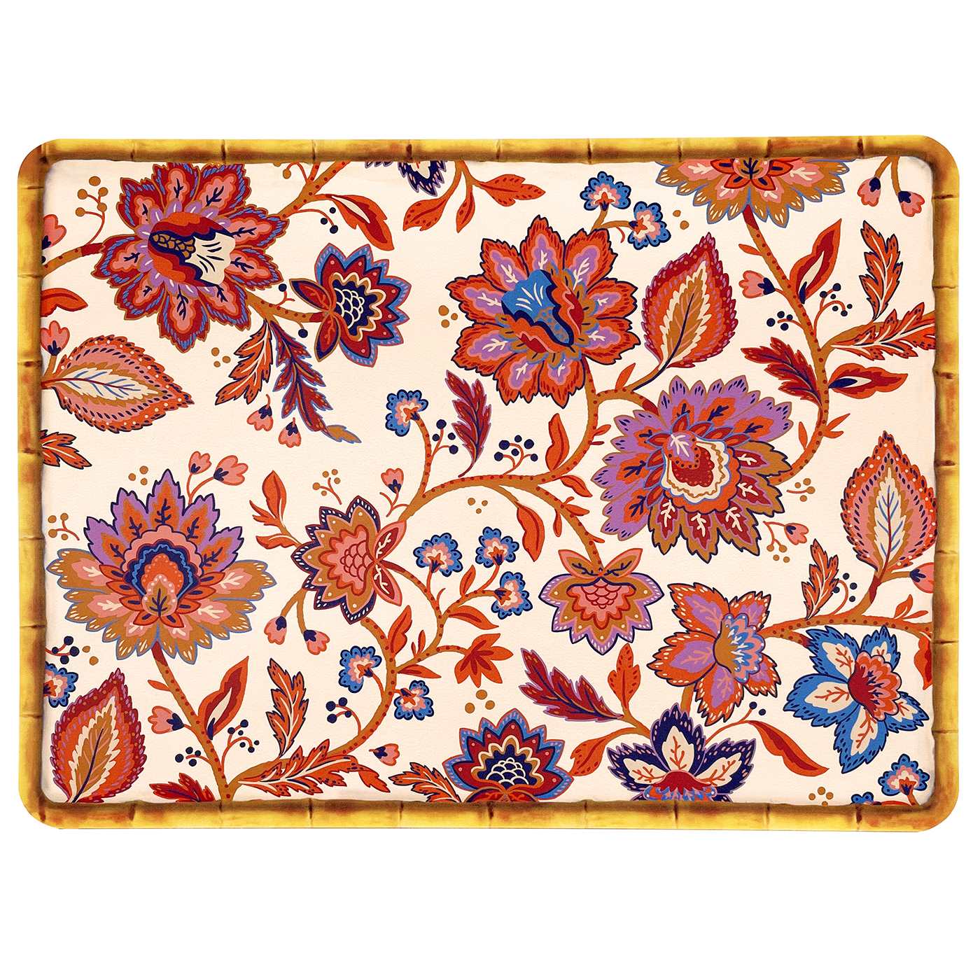 Set de table rectangulaire (40 x 30 cm) fleuris - Lot de 6