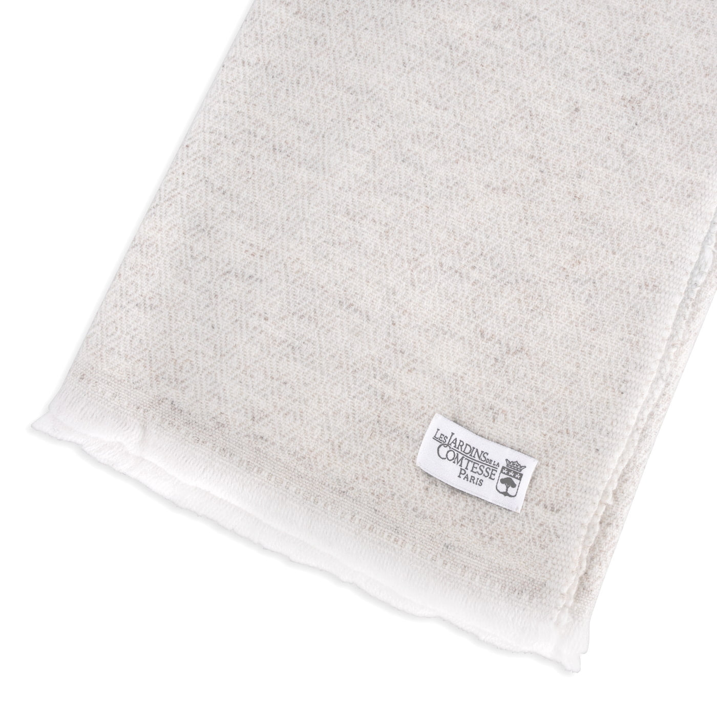 Echarpe cachemire et laine Homme & Femme 70 x 210 cm - Beige Amande motif diamant