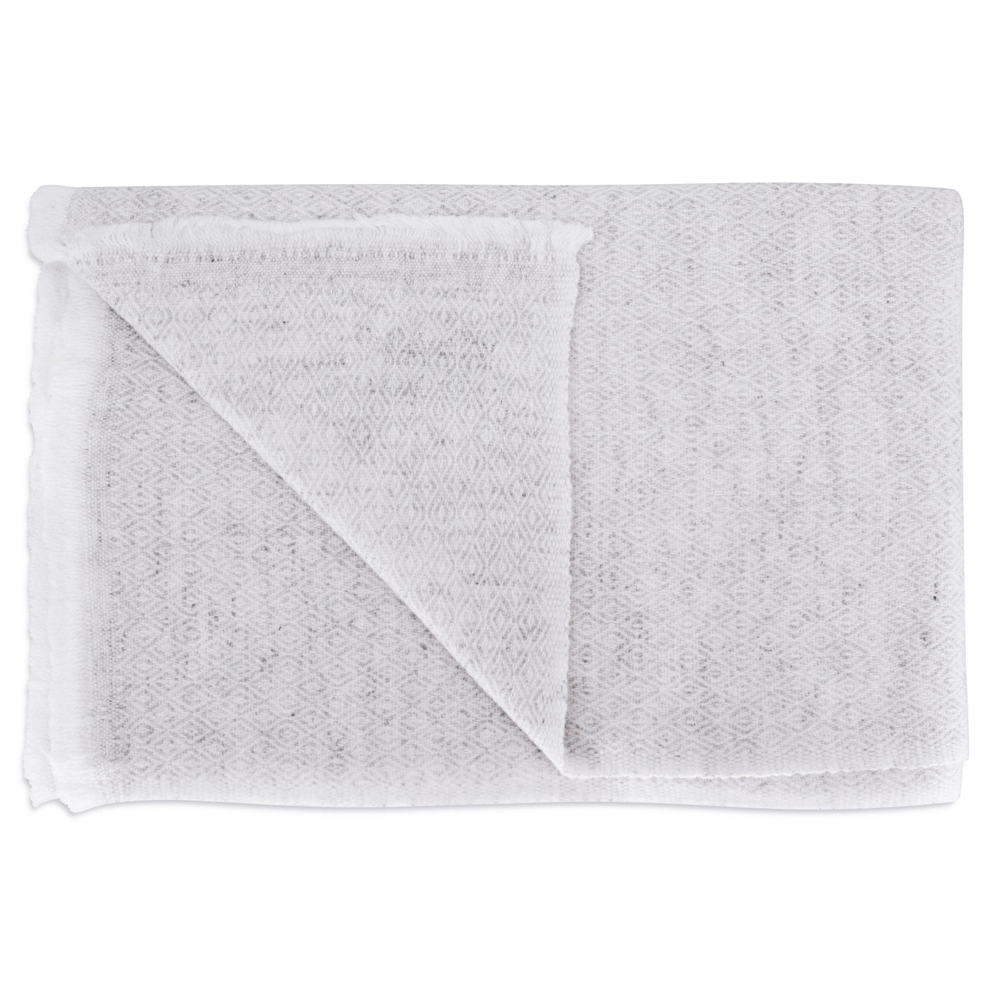 Echarpe cachemire et laine Homme & Femme 70 x 210 cm - Gris Argenté motif diamant