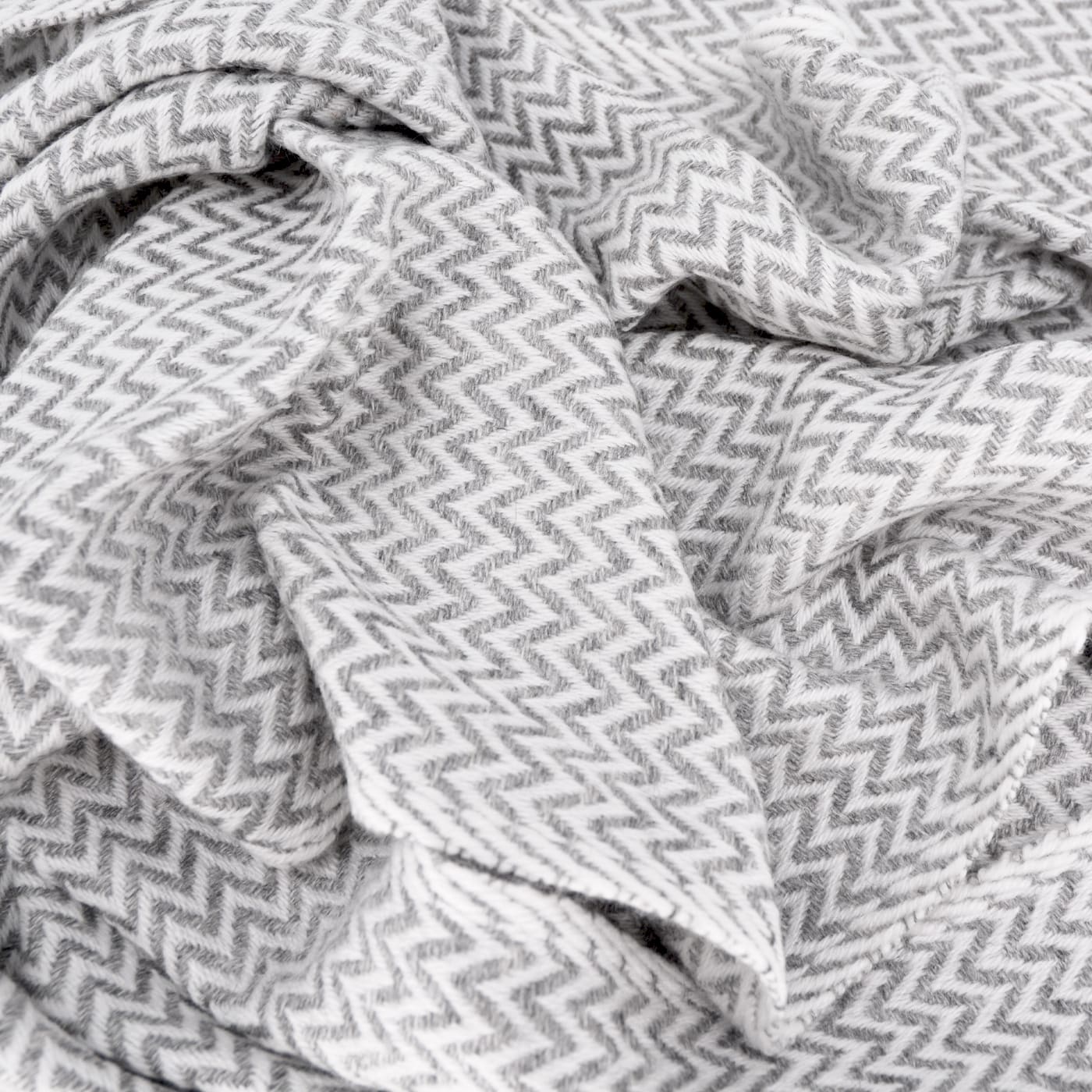 Echarpe cachemire et laine Homme & Femme 70 x 210 cm - Gris Souris petits chevrons