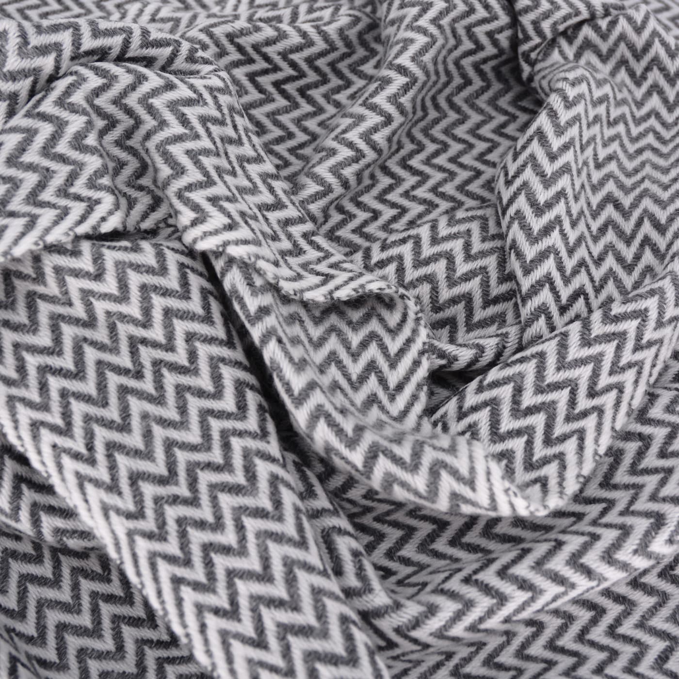 Echarpe cachemire et laine Homme & Femme 70 x 210 cm - Gris Anthracite petits chevrons