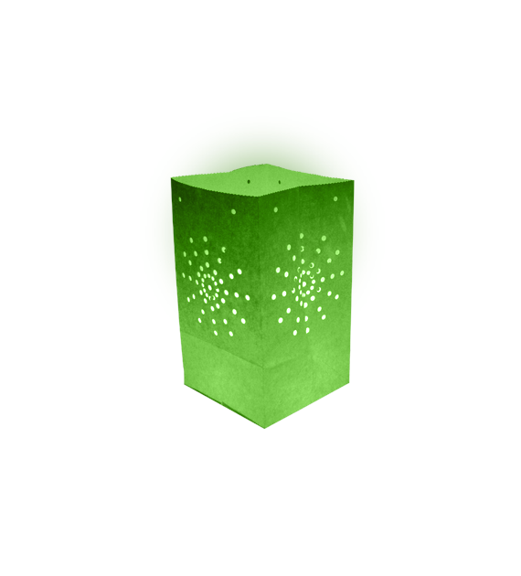Pack de 10 lanternes de jardin Maya couleur vert anis