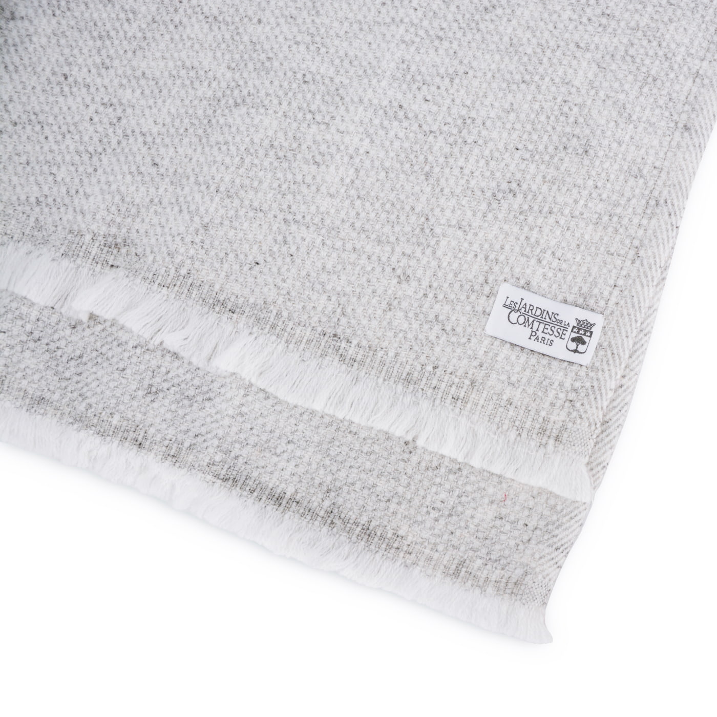 Echarpe cachemire et laine Homme & Femme 40 x 190 cm - Gris Argenté / Blanc