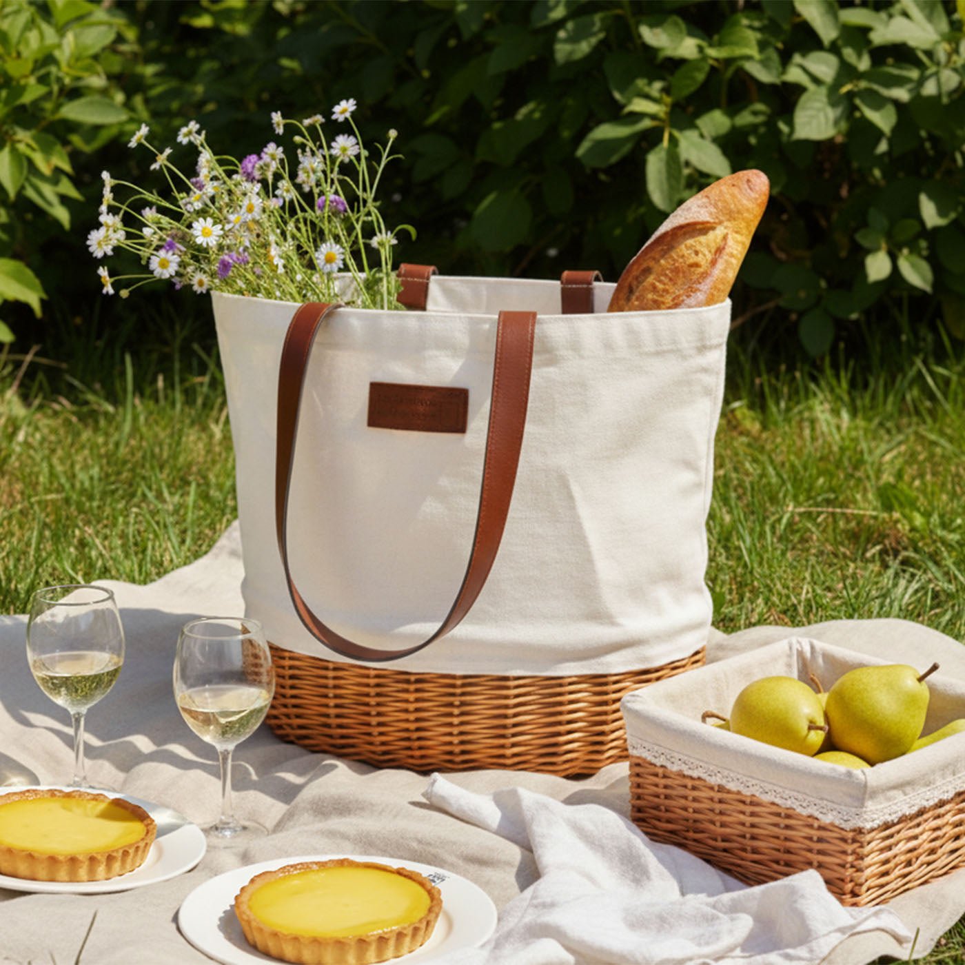 Sac pique-nique Azur Beige - 2 personnes