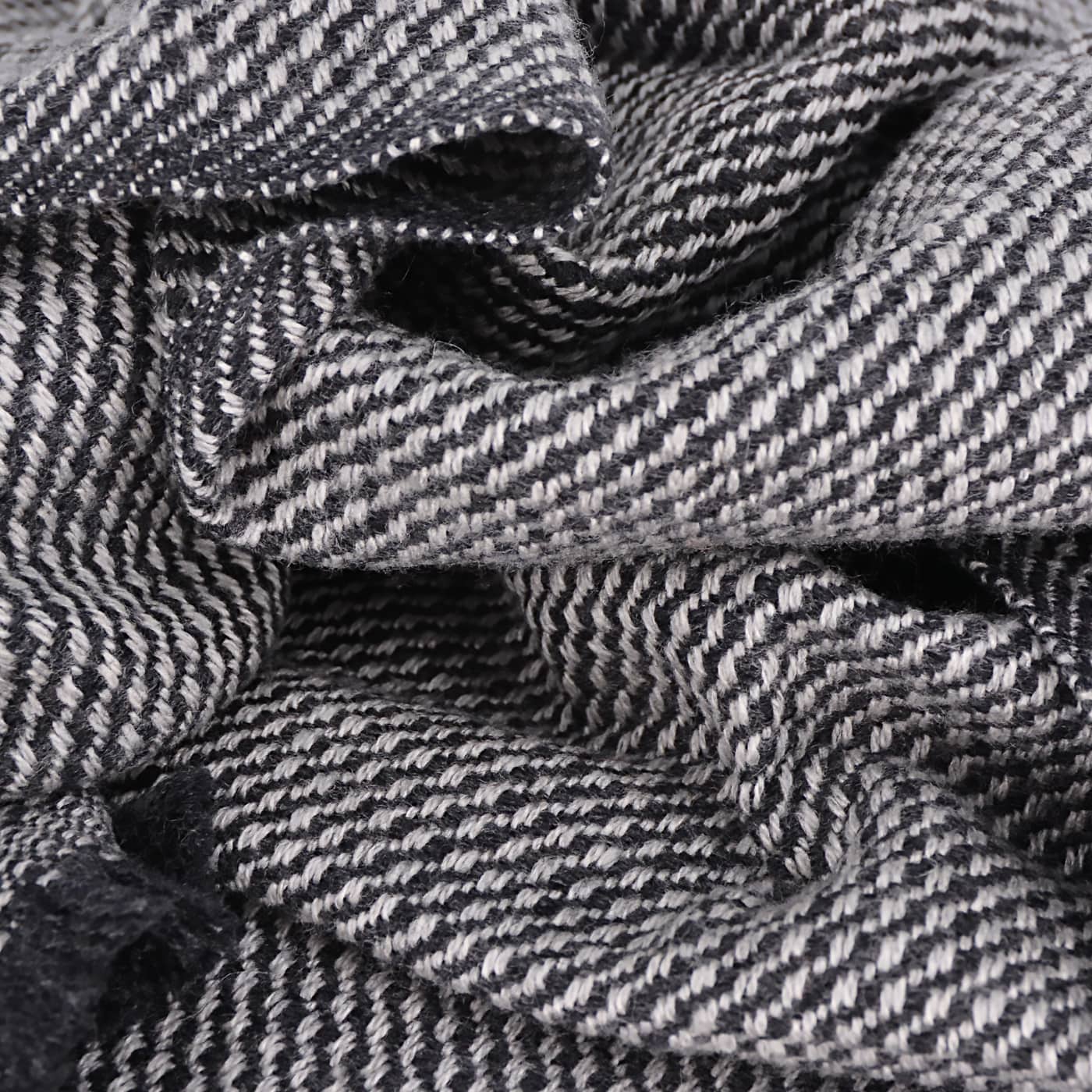 Echarpe cachemire et laine Homme & Femme 40 x 190 cm - Bicolore Grise Argentée / Grise Anthracite