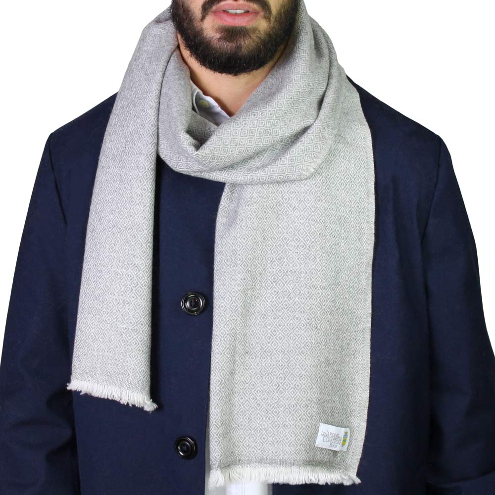 Magnifique écharpe laine bleu pour homme