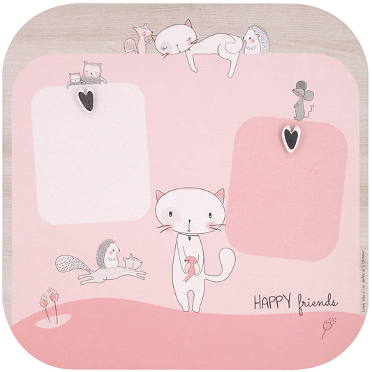 Grand Pêle-Mêle tableau photo enfant avec magnets en bois - Cadeau bébé / enfant