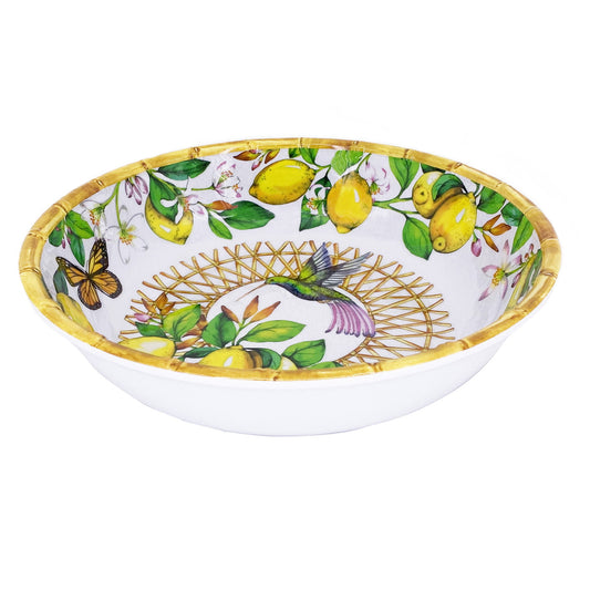 Grande assiette creuse en mélamine citron - 23 cm