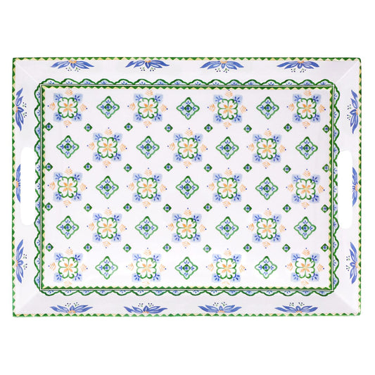 Grand plateau en mélamine avec poignées Evora - 50 x 36 x 5 cm