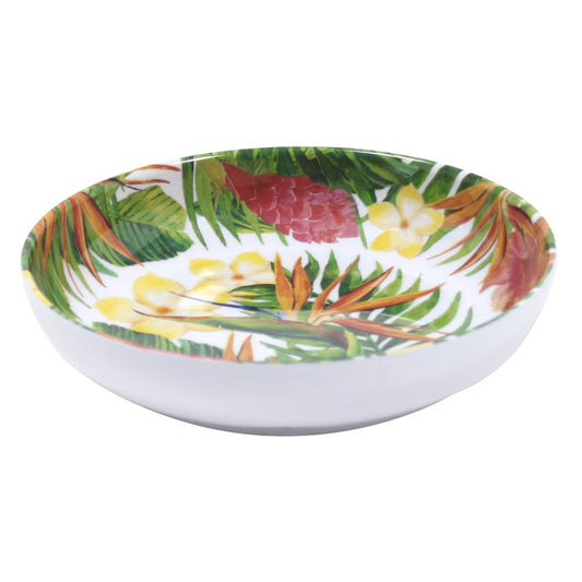Assiette creuse en mélamine fleurs - 20 cm