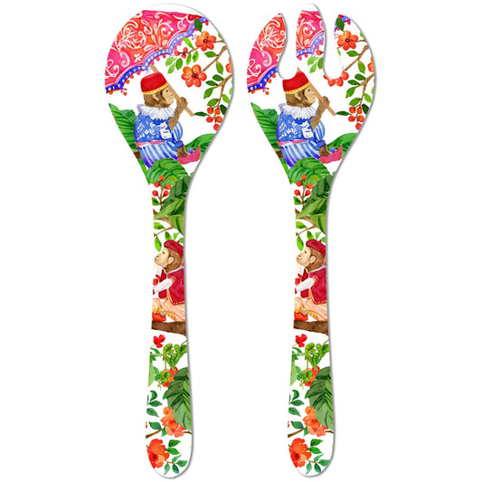 Couverts à salade en mélamine singes - 33 cm