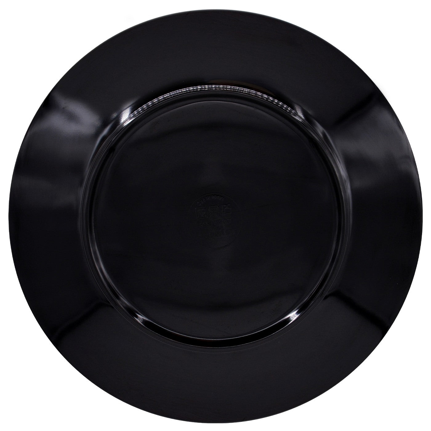 Grande assiette plate en mélamine noire - 28 cm