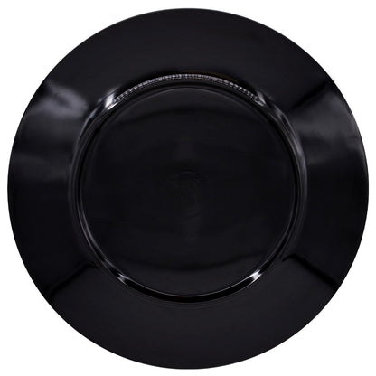 Grande assiette plate en mélamine noire - 28 cm