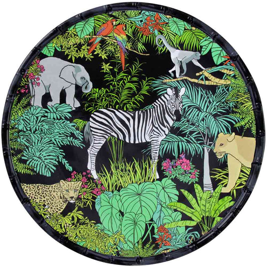 Plat de service rond en mélamine noire - 35,5 cm