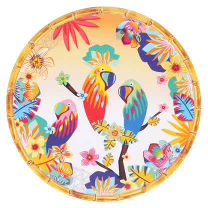 Grande assiette plate en mélamine perroquets - Ø 28 cm